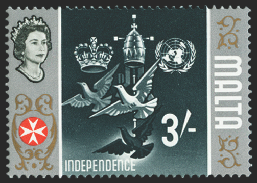 MALTA 1965-70 3s 'Independence' error, SG345b