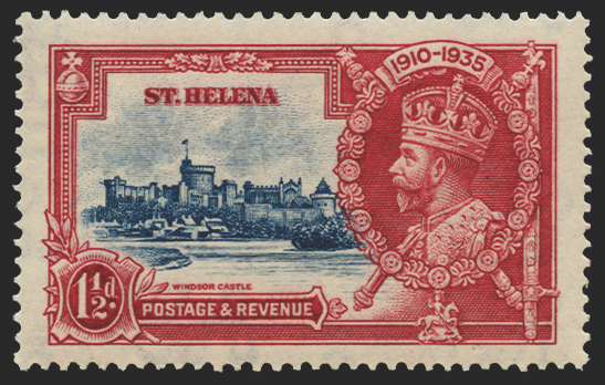 ST HELENA 1935 Silver Jubilee 1½d deep blue and carmine variety, SG124f