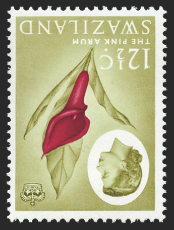 SWAZILAND 1962-66 12½c carmine and grey-olive, variety, SG99w