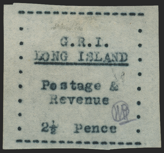 Long Island 1916 2½d black on wove, SG32