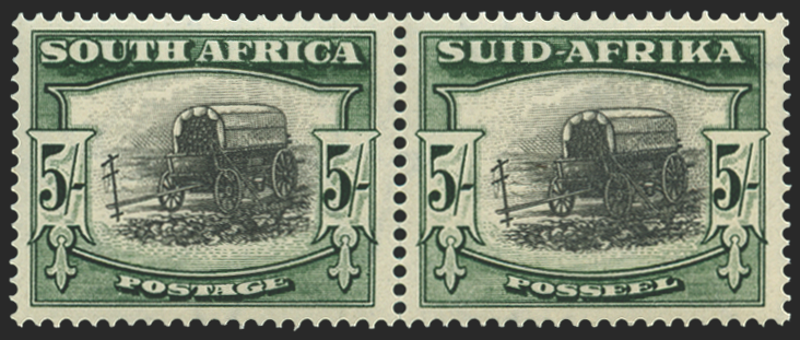 SOUTH AFRICA 1947-54 5s black and deep yellow-green, SG122b