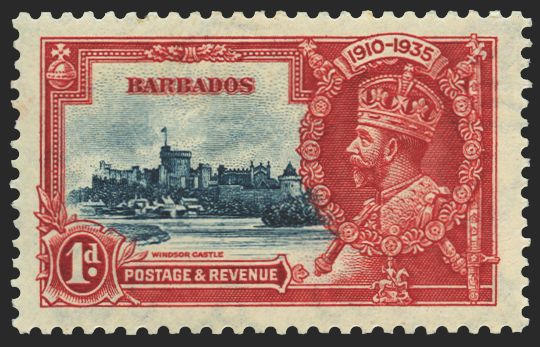 Barbados 1935 Silver Jubilee 1d deep blue and scarlet, SG241j