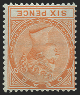 Tobago 1879 6d orange variety, SG3w