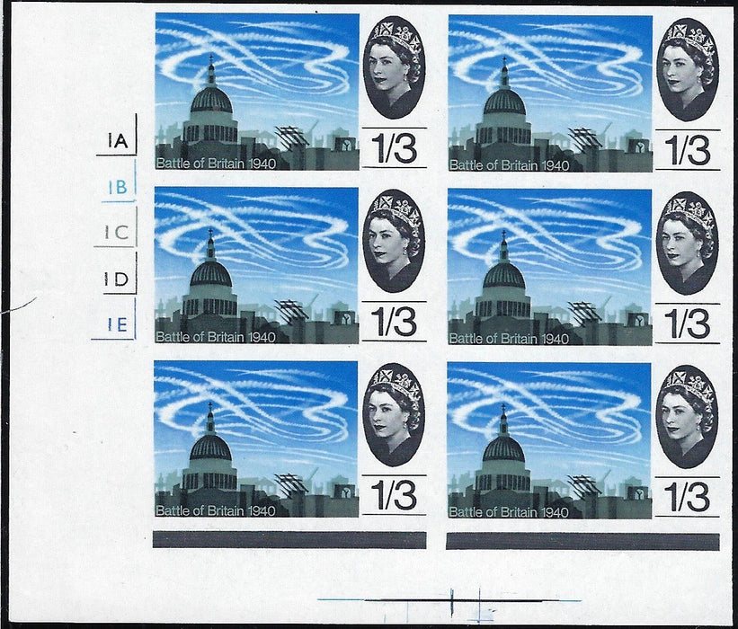Great Britain 1966 1s3d Battle of Britain (Ordinary) imprimaturs, SG678var