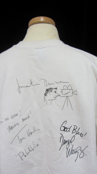 Tom Hanks, Denzel Washington and Jonathan Demme signed sweater from Philadelphia film