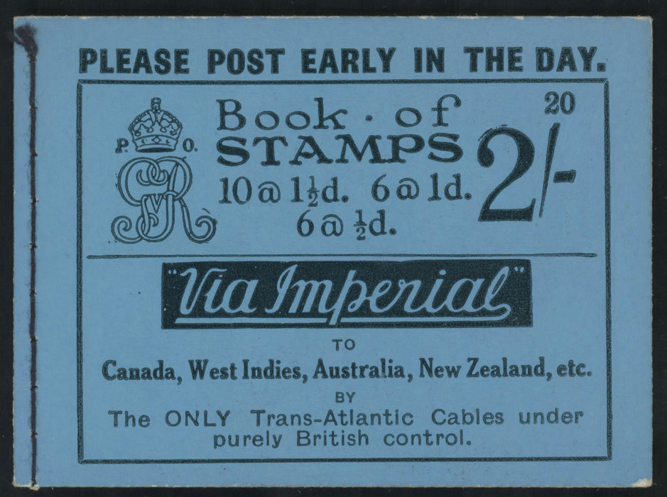Great Britain 1924 2s Booklet (Edition No.20), SGBB12