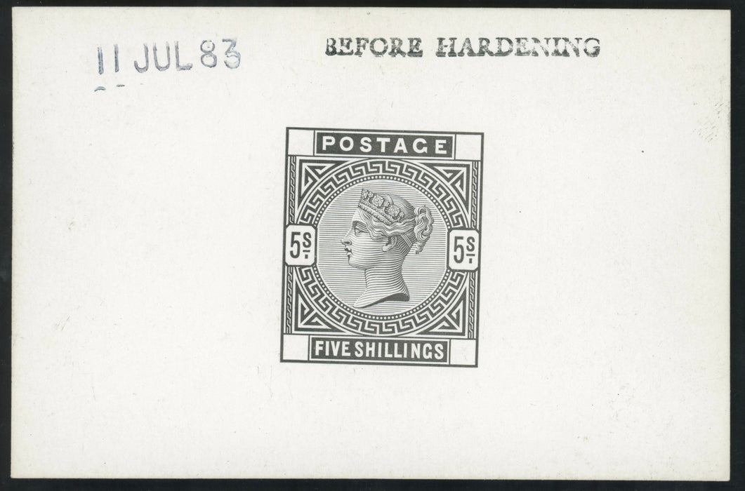 Great Britain 1883 5s die proof, SG176var