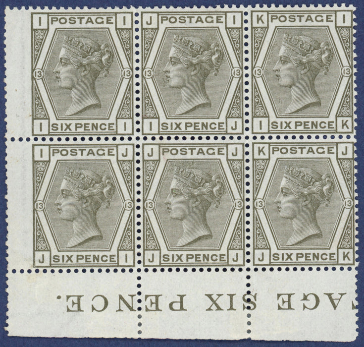 Great Britain 1874 6d grey Plate 13, SG147