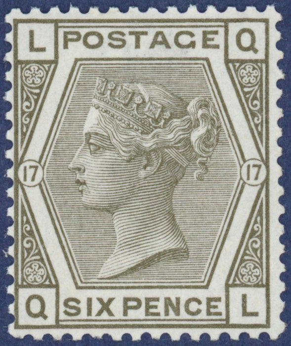 Great Britain 1874 6d grey, Plate 17, SG147