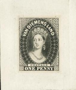 Australia Tasmania 1854 Perkins Bacon die proofs (SG14,15,17)