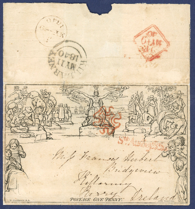 Great Britain 1840 1d Mulready Lettersheet (Forme 3, Stereo A36), SGME1