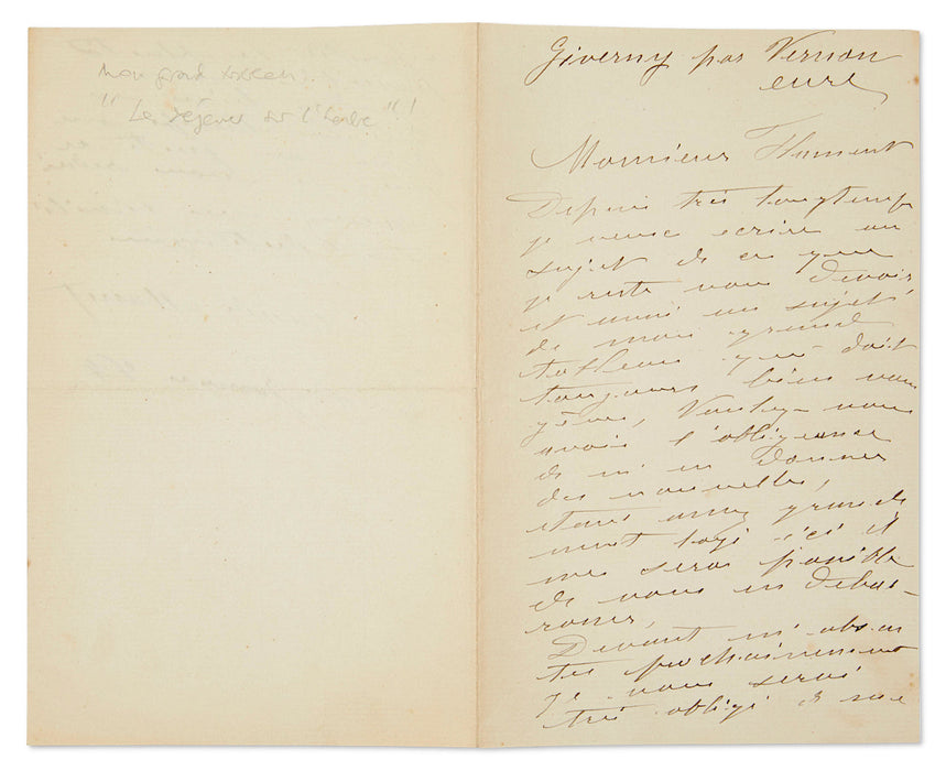 Claude Monet handwritten & signed letter