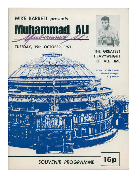 Muhammad Ali signed 1971 boxing programme