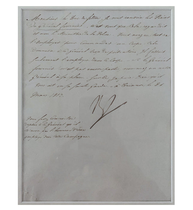Napoleon Bonaparte signed letter