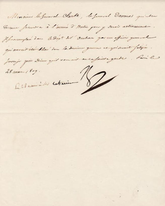 Napoleon Bonaparte signed letter