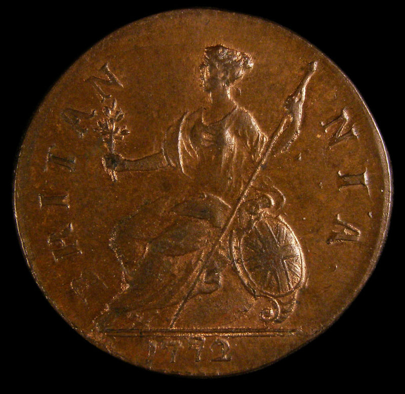 Halfpenny George III 1772 Reverse A