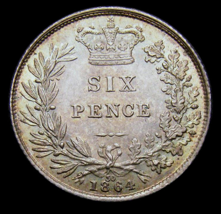 Sixpence Victoria 1864