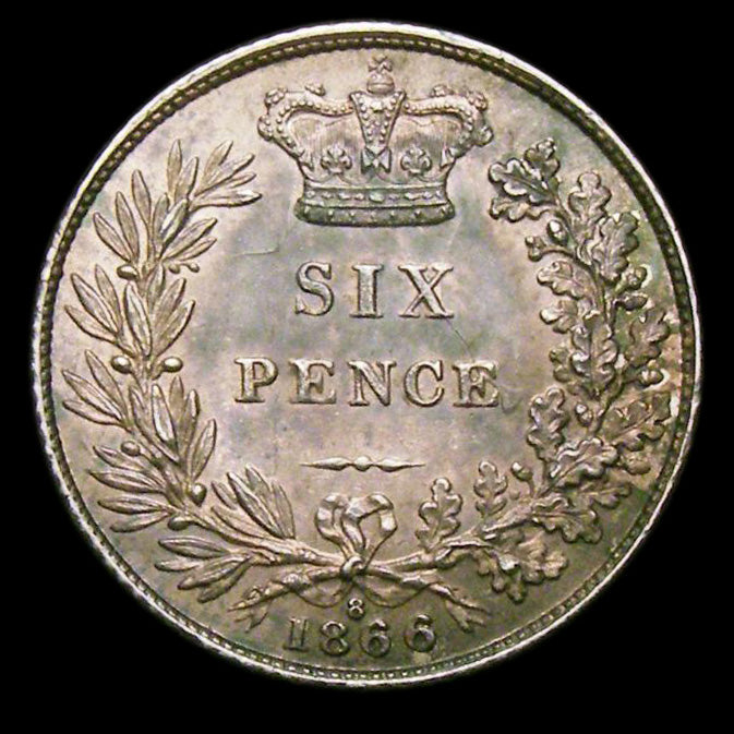 Sixpence Victoria 1866