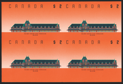 CANADA 1988-93 $2 'McAdam Railway Station' error, SG1278ab
