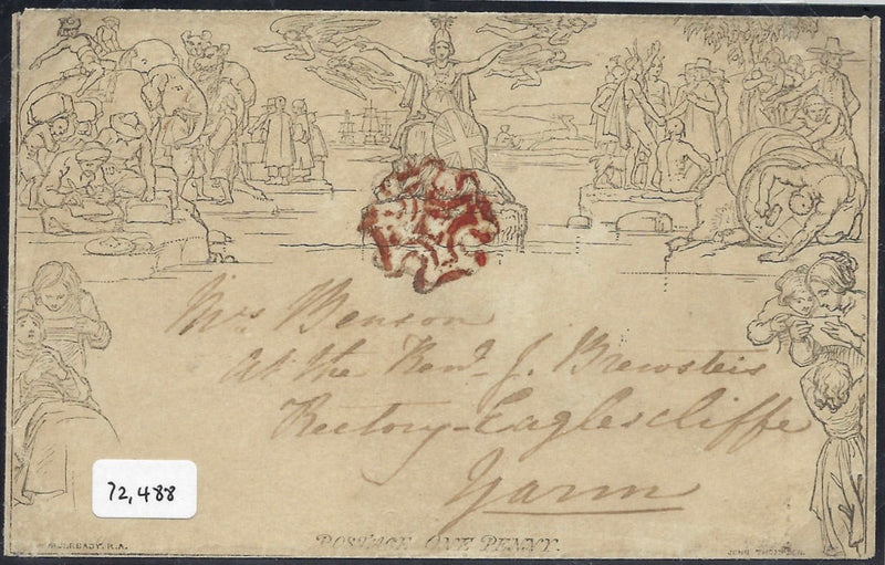 Great Britain 1840 1d Mulready envelope, Forme 2 stereo A151. SG ME2var