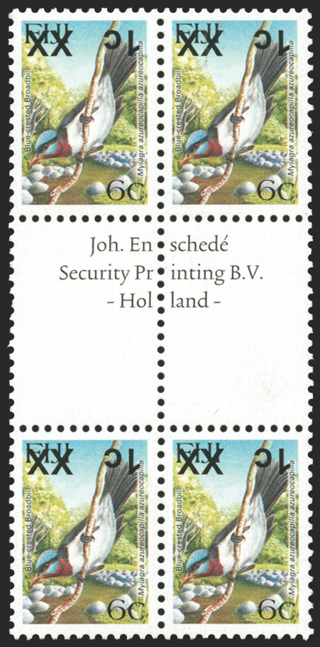 FIJI 2006-08 Local provisional 'Birds' 1c on 6c error, SGF1316a