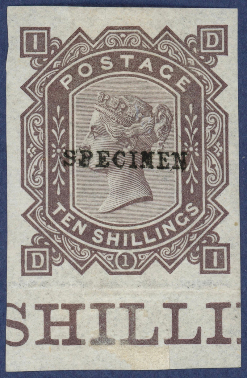 Great Britain 1878 10s Colour trail Plate 1, SG128var
