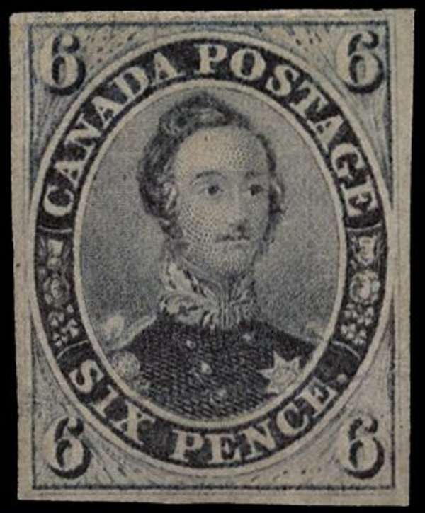 Canada 1852-57 6d slate-violet (slate grey) SG9