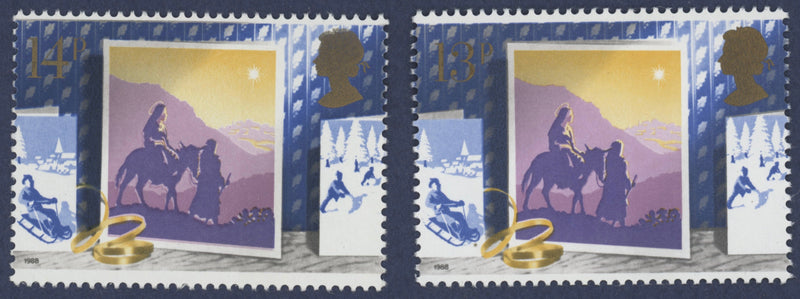 Great Britain 1988 13p Christmas error, SG1414a