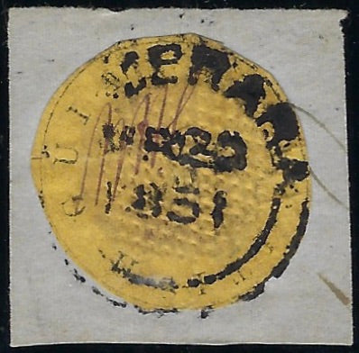 British Guiana 1850-51 4c on black orange 'Cottonreel' SG2