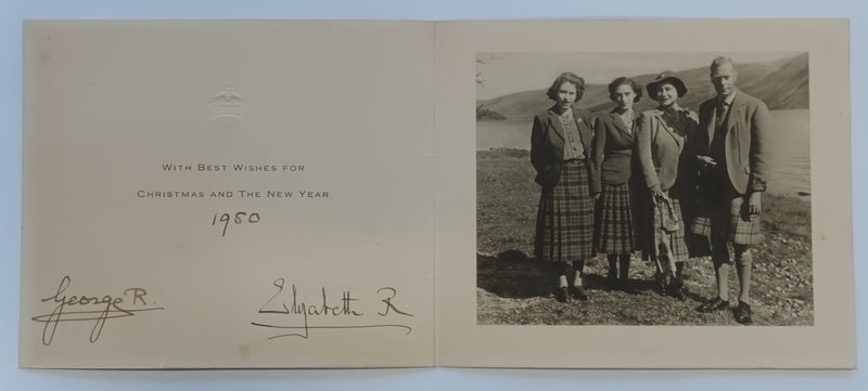 King George VI and Queen Elizabeth 1950 signed Christmas card