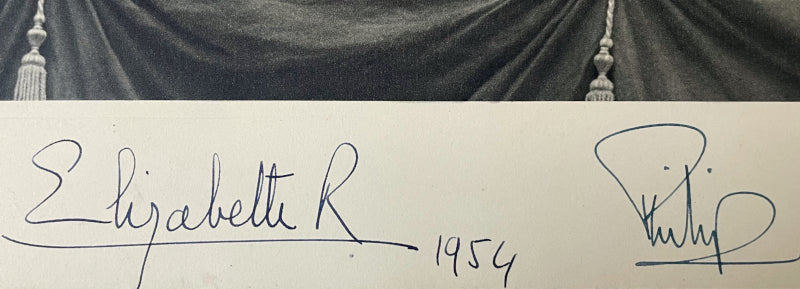Queen Elizabeth II & Prince Philip signed 1954 Christmas card