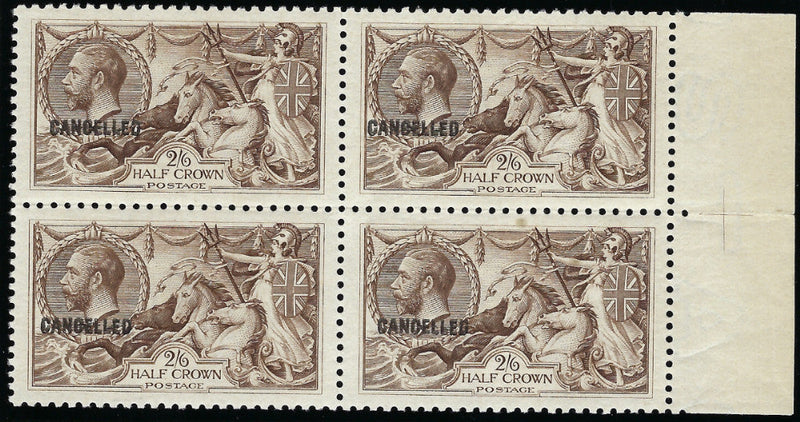 Great Britain 1918 2s6d chocolate brown "Seahorses", SG414var