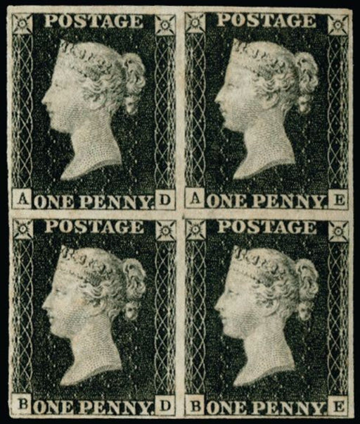 Great Britain 1840 1d black plate 4 SG2
