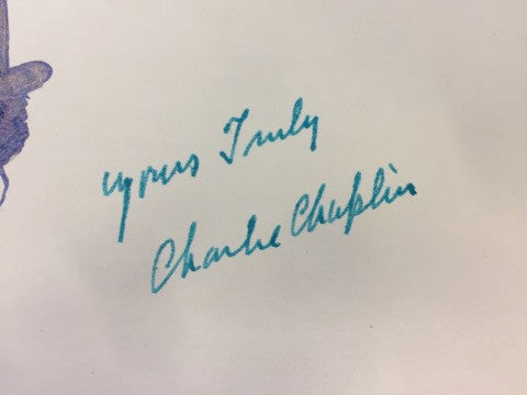 Charlie Chaplin signed portrait