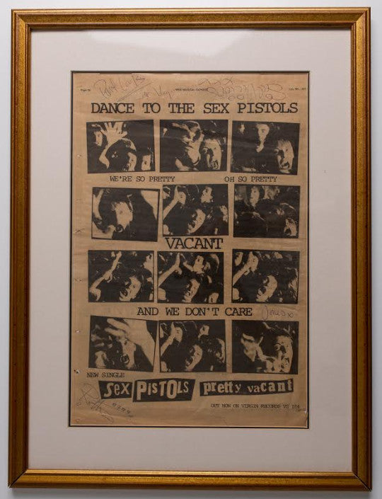 Sex Pistols signed Pretty Vacant single advert