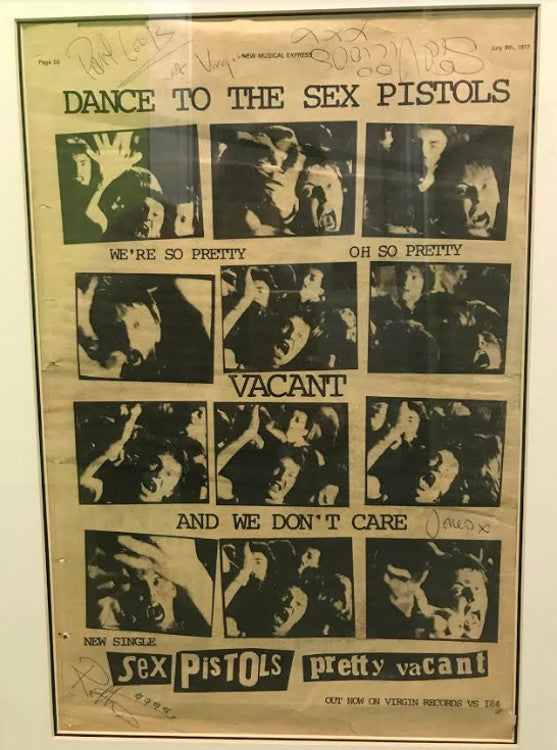 Sex Pistols signed Pretty Vacant single advert