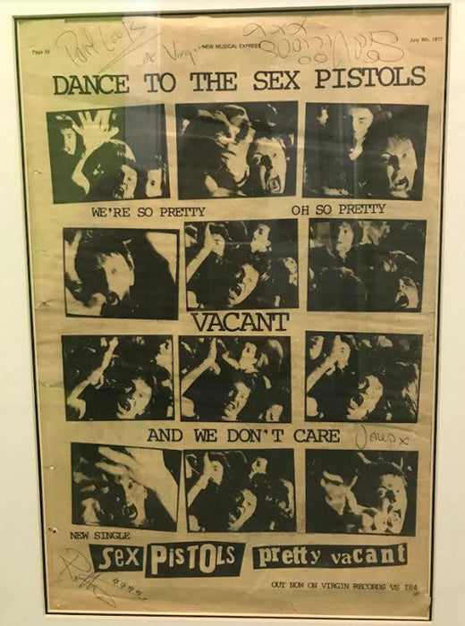 Sex Pistols signed Pretty Vacant single advert
