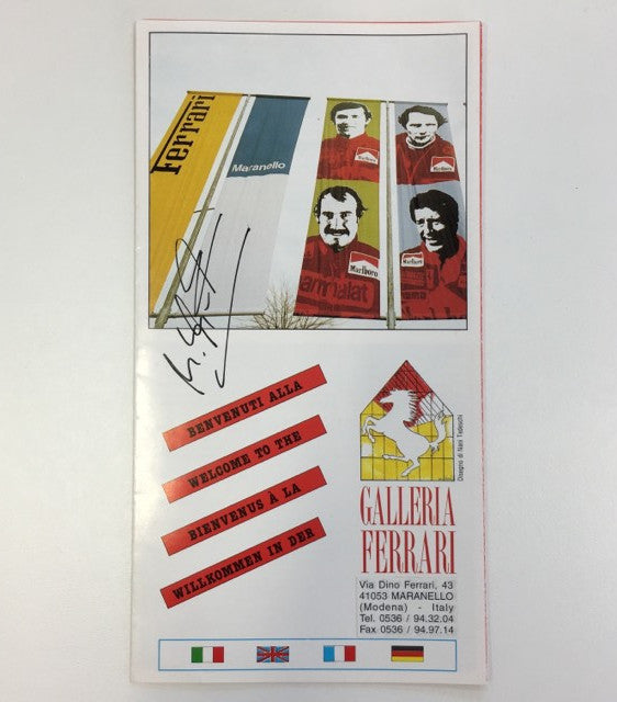 Michael Schumacher signed Galleria Ferrari pamphlet