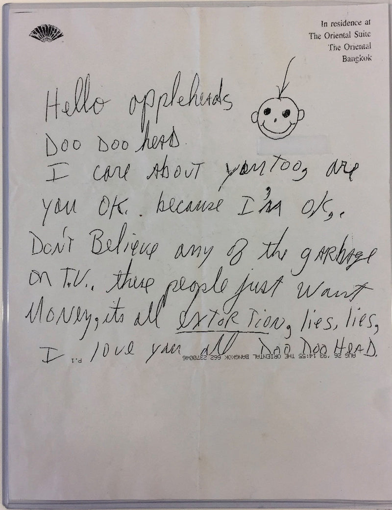 Michael Jackson authored 1993 fax