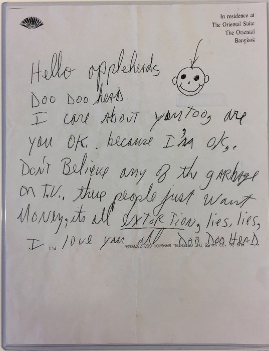 Michael Jackson authored 1993 fax