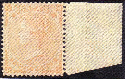 Great Britain 1863 Queen Victoria Surface Printed 4d pale red, plate 4. SG82