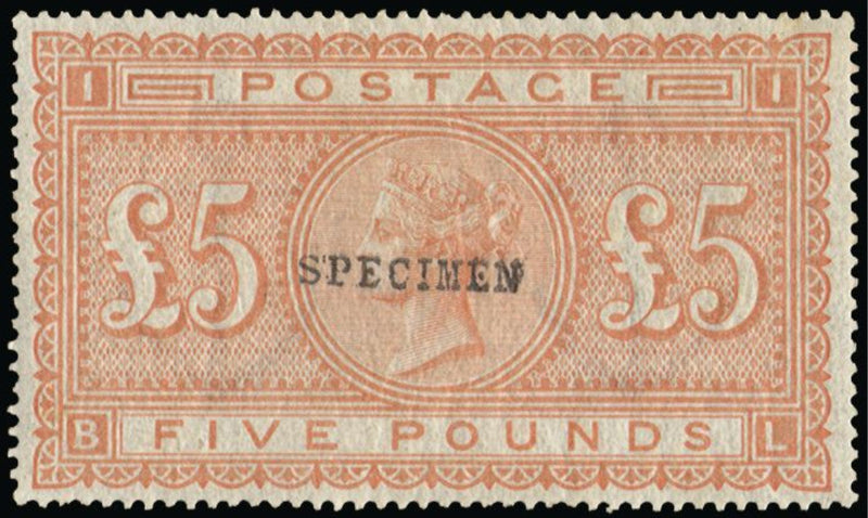 Great Britain 1882 £5 Orange, Plate 1 on blued paper, SG133var.