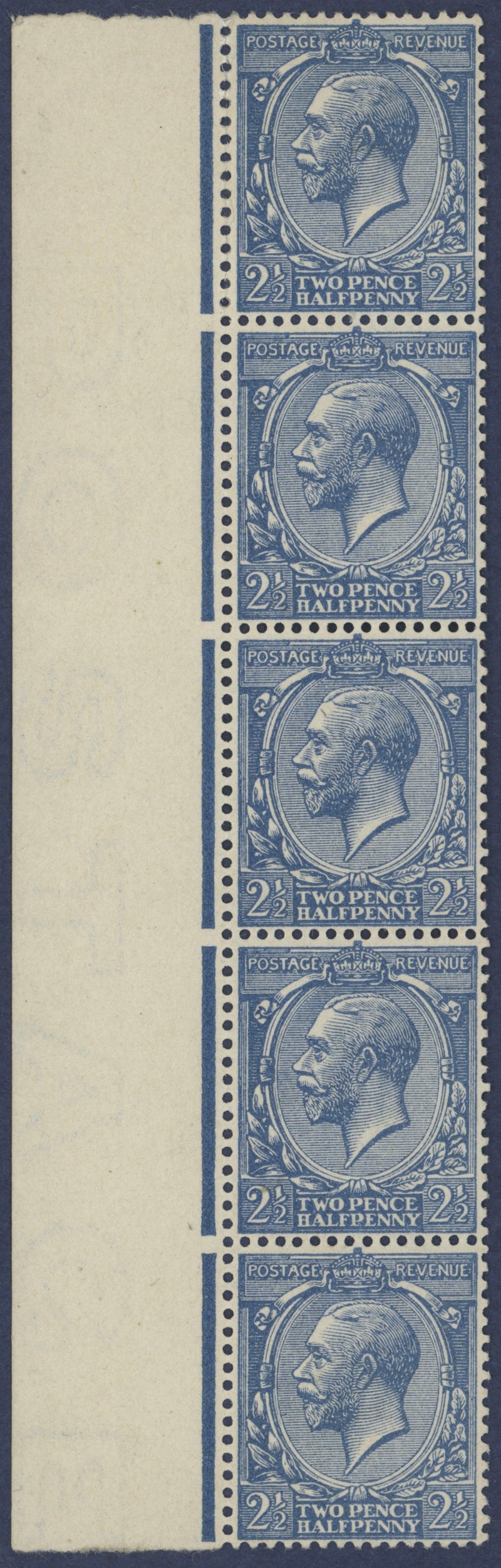 Great Britain 1912 2½d pale blue variety, SG372var