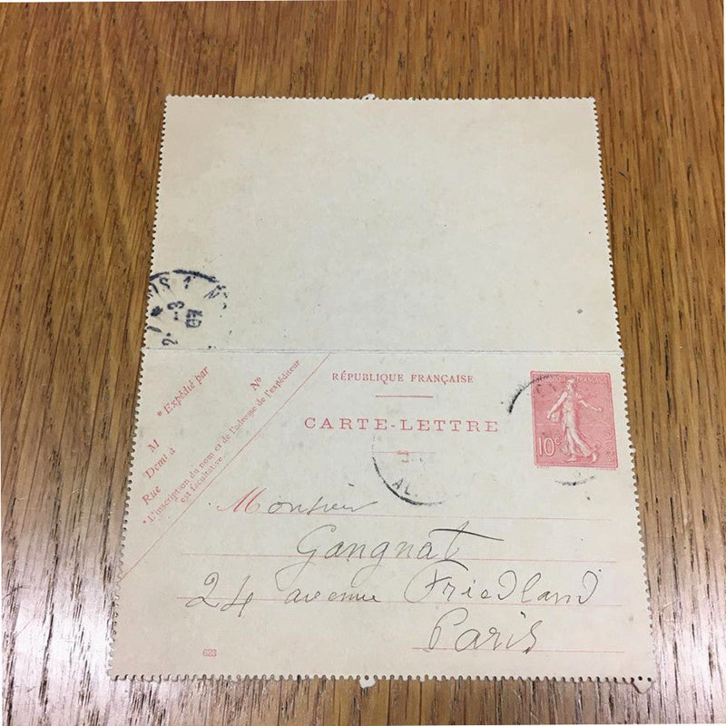 Pierre Auguste Renoir handwritten note