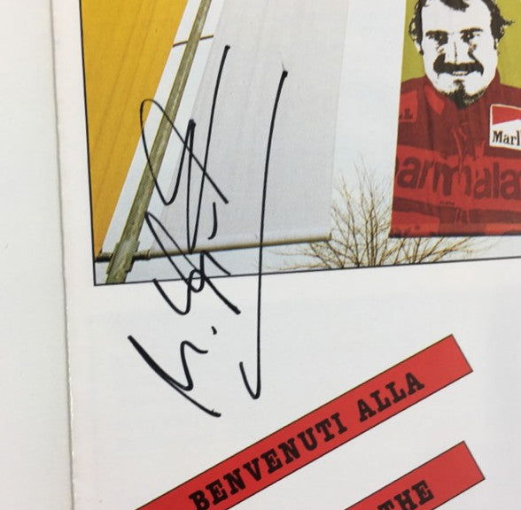 Michael Schumacher signed Galleria Ferrari pamphlet