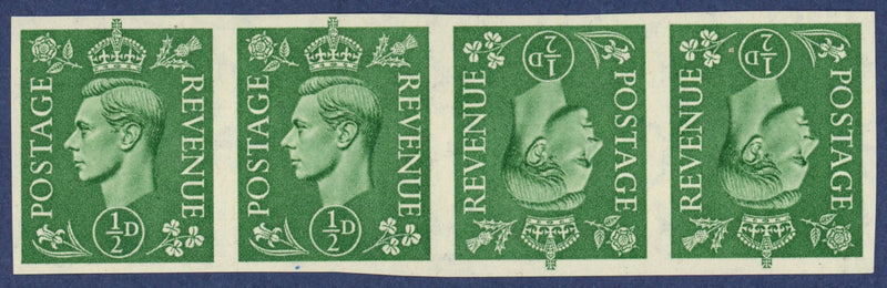 Great Britain 1941 ½d pale green imprimaturs, SG485var