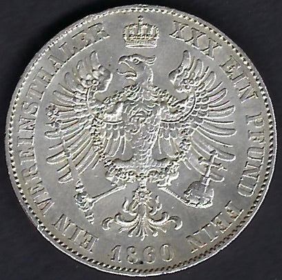 Prussia AR Thaker 1860 Good extremely fine
