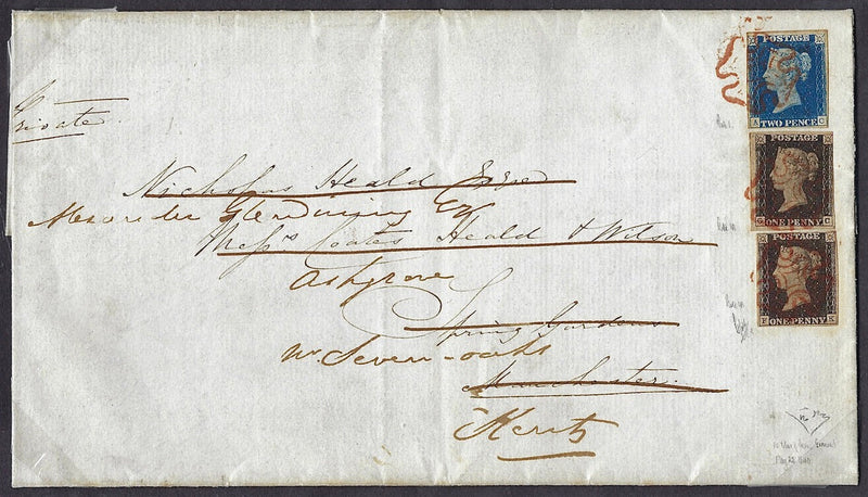 Great Britain 1840 1d Black Plate 1, 1a and 2d blue Plate.1. SG2/5 Pl1