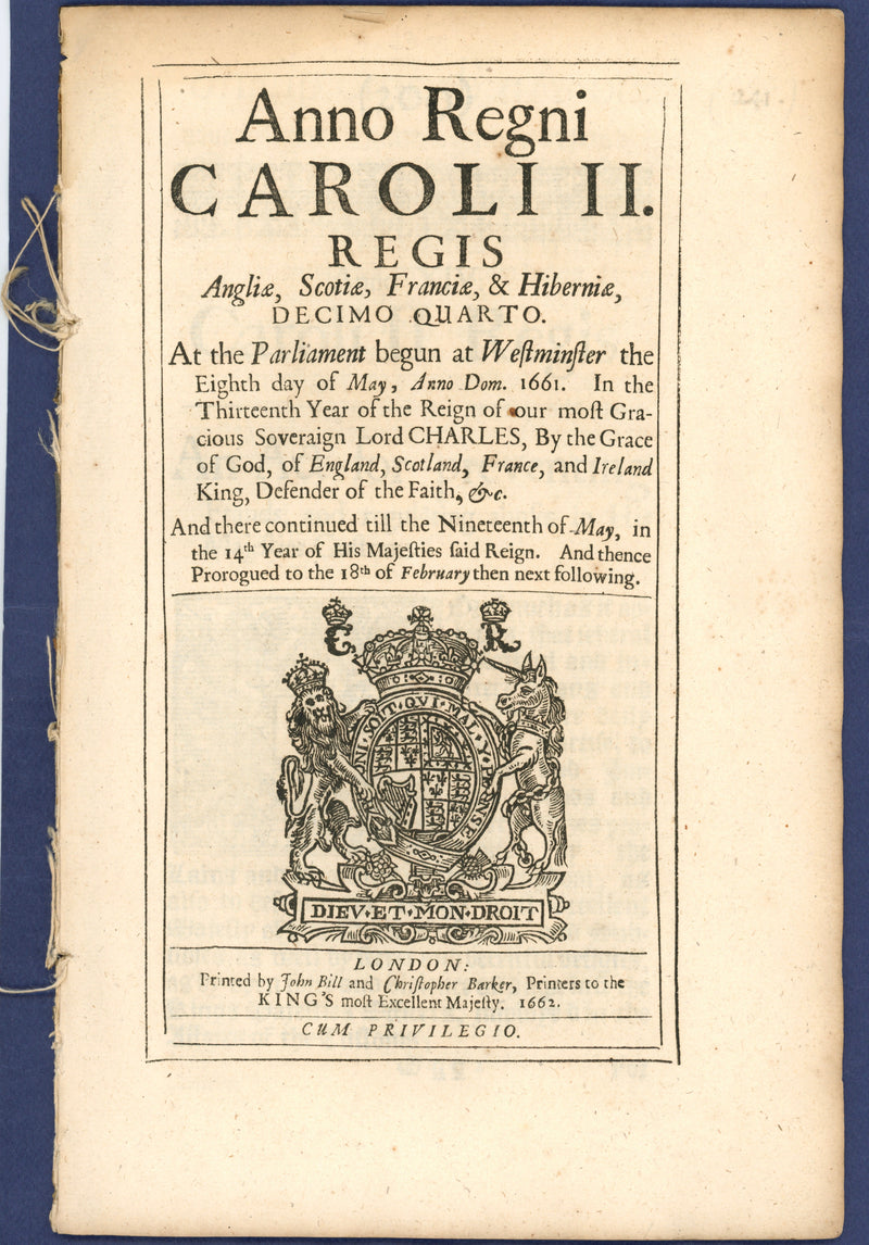 Act for Preventing Frauds and Abuses in His Majesty's Customs 1662