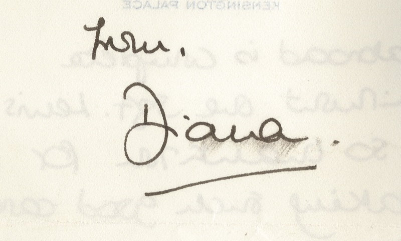 Princess Diana handwritten signed letter